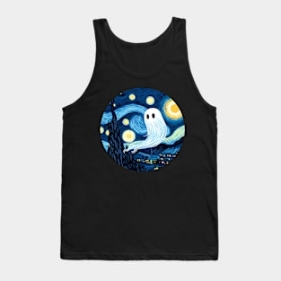 Halloween Starry night spooky ghost Tank Top